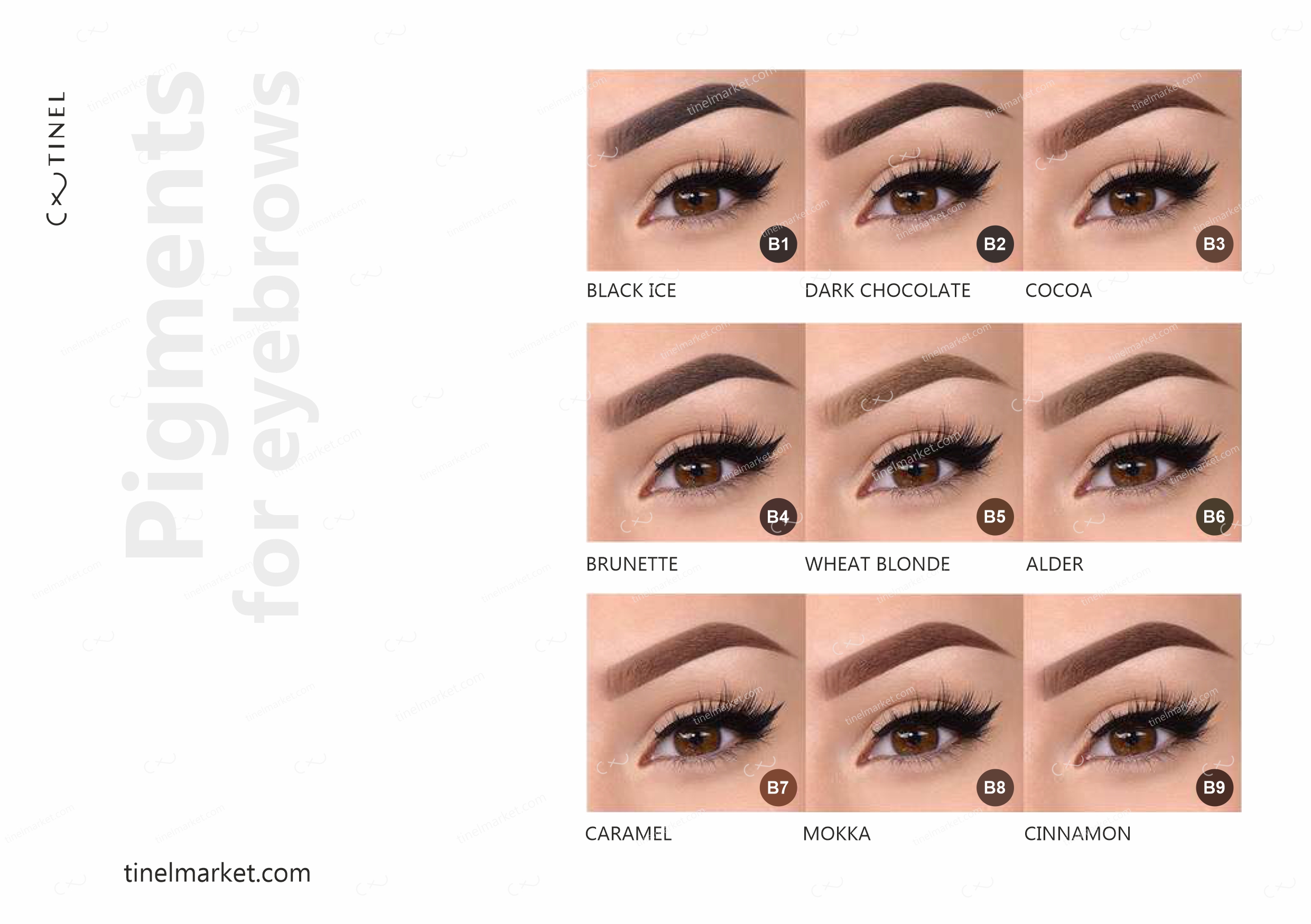 Tinel pigments for eyebrows