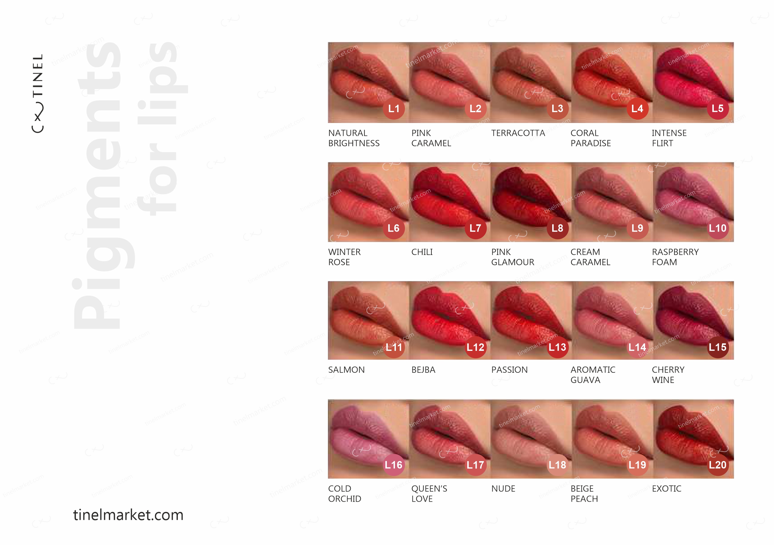 Pigments Tinel pour les lèvres
